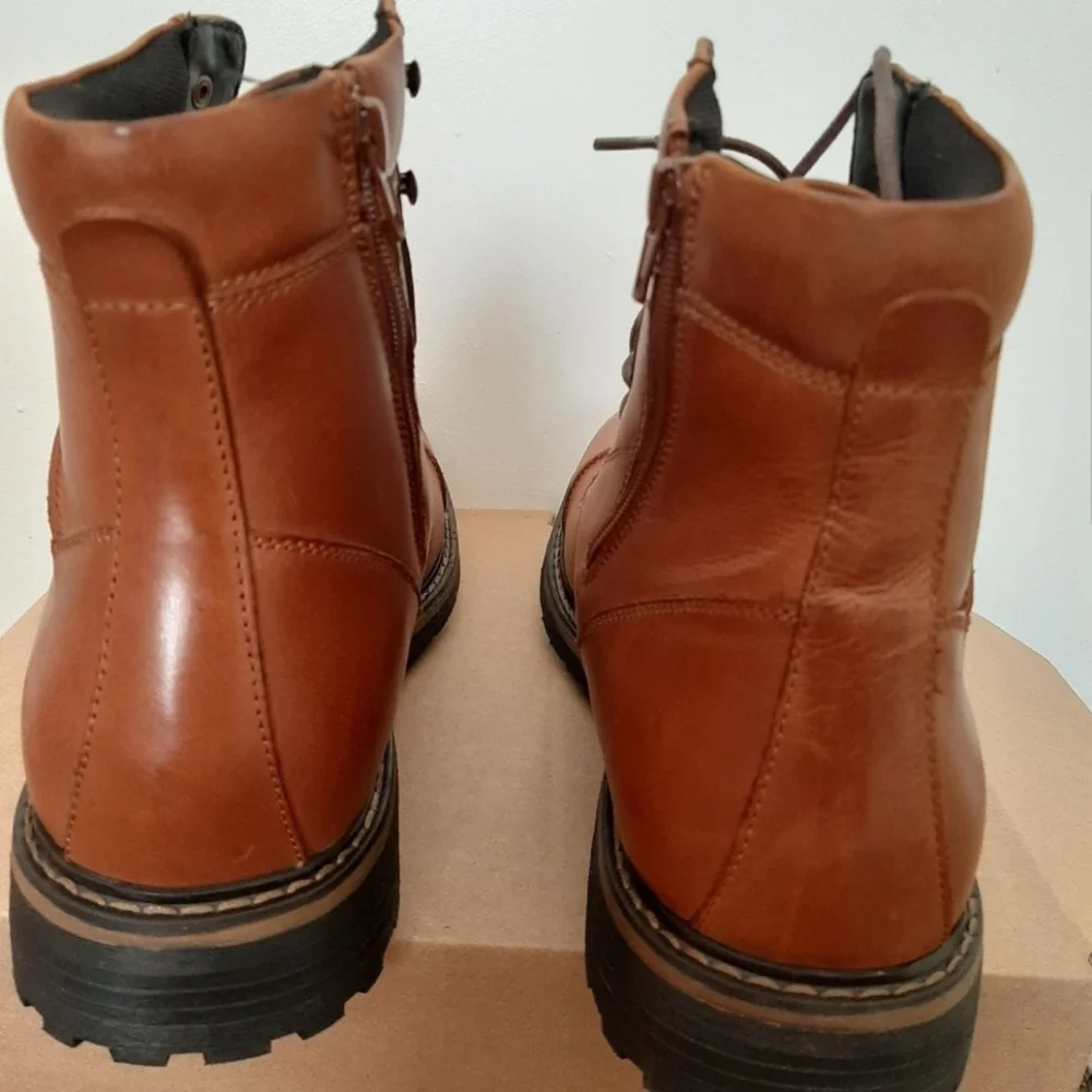 BP Mens Leather Derek Cap Toe Boots 12 (45 Eur) NEW